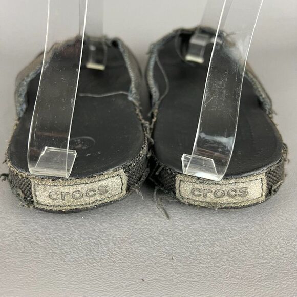 Crocs Sandals Womens 9 Thong Slip On Flip Flops Green Fabric Men - Picture 4 of 10